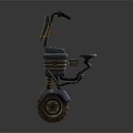 Two Wheeled Mechanical Vehicles With Seats Springs And Metal Frames Structure