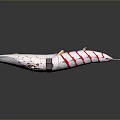 White Whale With Red Stripes And Intricate Design Details On Reflective Surface