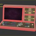 Vintage Retro Computing Device With Screen Keyboard And Control Panel Buttons 3d model