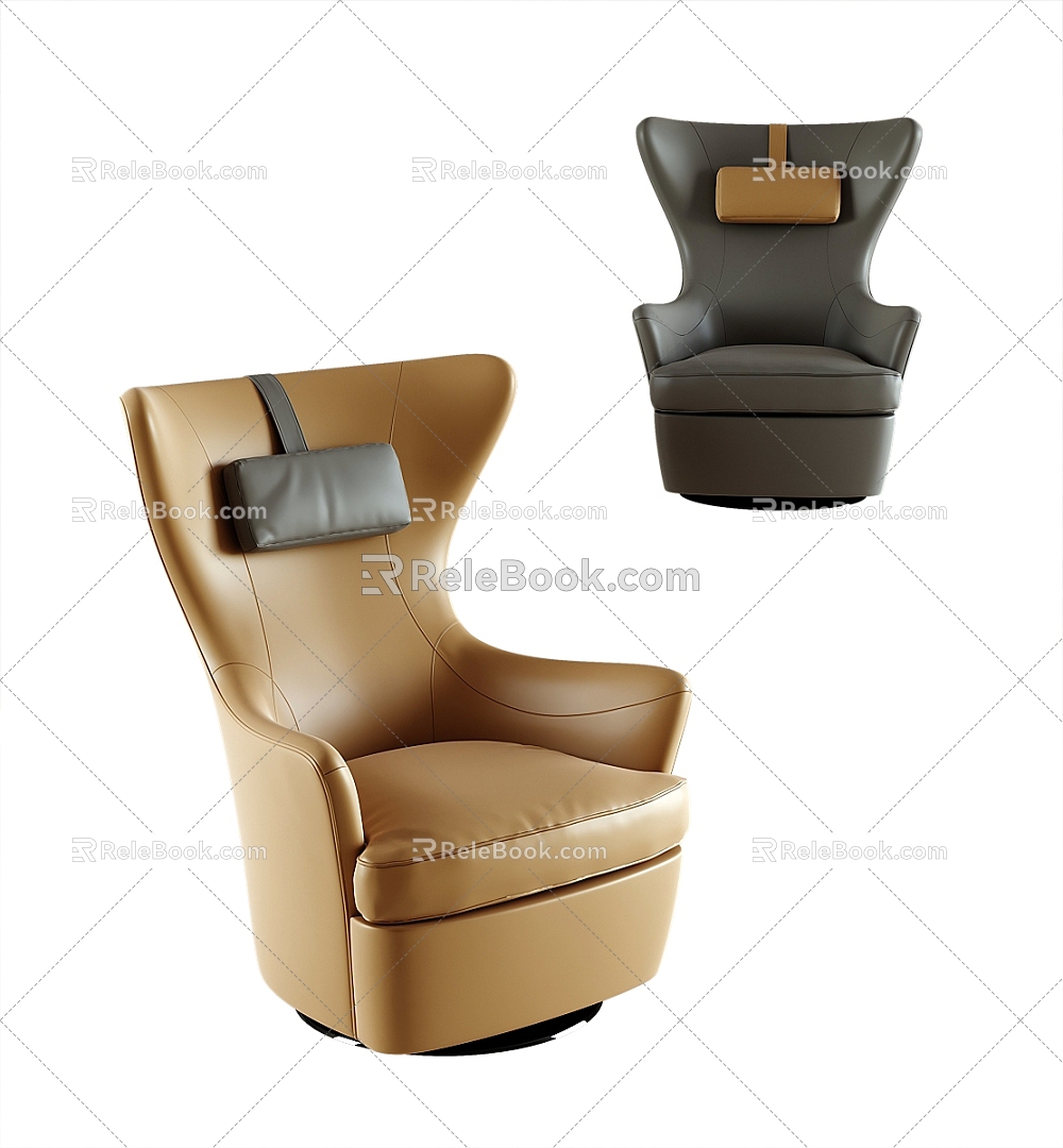 Single Leather Sofa 3d model