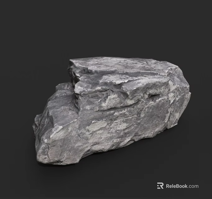 Natural Gray Stone with Irregular Shape and Rough Surface Natural Texture Design 3d model 