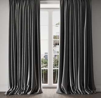 Modern home curtains 3d model