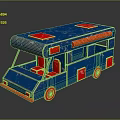 Electric Toy Bus with Blue and Red Classic Design for Kids Play Vehicle