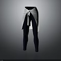 White Tied Apron With Dark Blue Leggings Stylish Modern Fashion Outfit