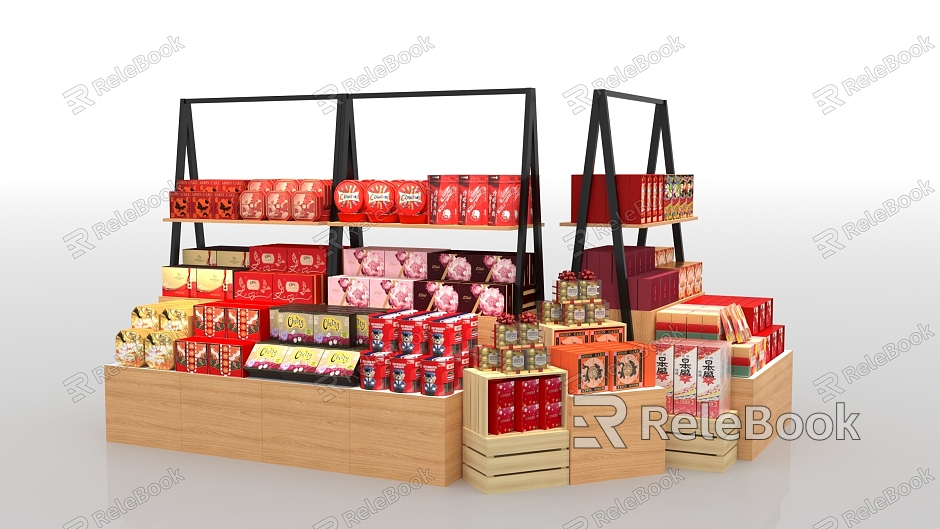 Supermarket Shelf Snack Goods Department Store Display Chocolate Gift Box Ladder Shelf Department Store New Year Chocolate Gift Box Department Store model