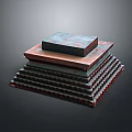 Stacked Square Shaped Household Items With Various Textures And Layers