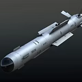 Silver Military Missile Featuring Aerodynamic Fins And Tactical Design For Warfare