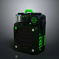 Tactical Black Weapon With Green Handle Scope And Vent Grille
