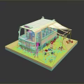 Delicious Outdoor Picnic Food Setup Near Camper Van With Green Grass And Flowers