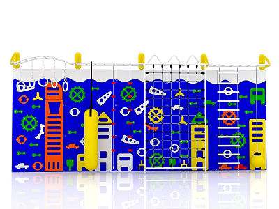 Colorful Garden Landscape With Children Playpen Gear Patterns And Building Designs 3d model