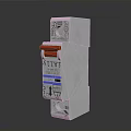 ABB White Circuit Breaker Electrical Device With Red Switch For Protection 3d model