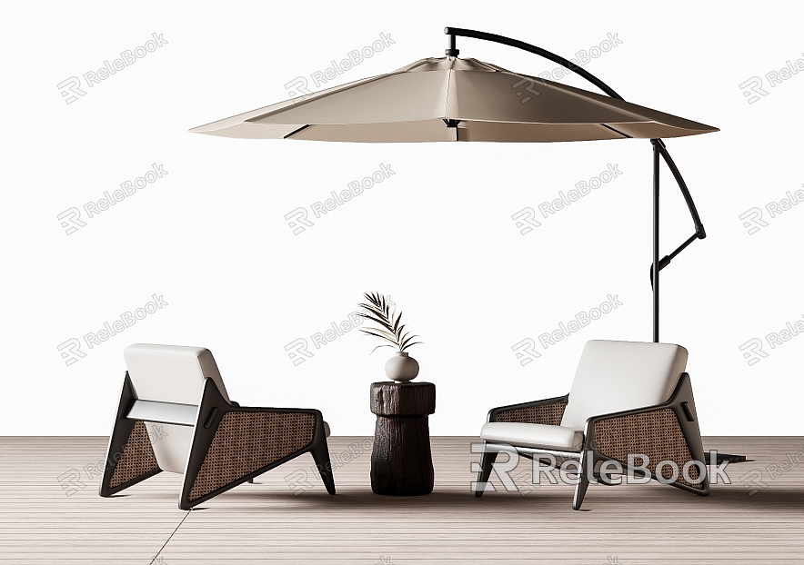 Modern Outdoor Leisure Chair Outdoor Table and Chair Rattan Chair Sunshade Umbrella model