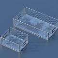 Durable Metal Mesh Storage Baskets with Handles Two Sizes Rectangular Design 3d model