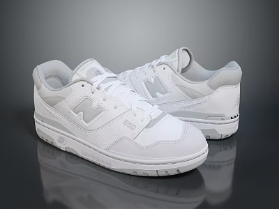 Casual White Sneakers With Comfortable Design And Rubber Sole For Everyday Wear 3d model