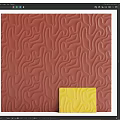 Red Textured Wall With Wavy Patterns And Small Yellow Textured Panel 3d model