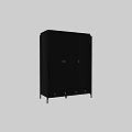 Black Modern Sideboard With Cabinet Doors Drawers And Metal Handles Legs