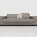 Modern Gray Two Seater Sofa with White Cushion Minimalist Design 3d model