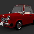 Red Vintage Classic Car With Retro Design And Chrome Accents