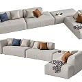Modern corner sofa multiplayer sofa 3d model