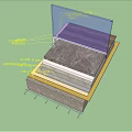 Detailed Building Component Section View With Insulation Layer Waterproofing Membrane And Decking Material 3d model
