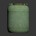 Practical Green Durable Cylindrical Household Storage Container With Lid And Handles