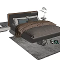 Modern Double Bed Interior With Upholstered Headboard Bedside Tables And Decorative Knot 3d model
