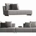 Modern Gray Modular Sofa Combination For Living Room With Decorative Pillows And Interchangeable Modules 3d model