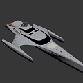 Futuristic Spaceship With Sleek Silver Black Design And Detailed Aerodynamic Structure