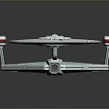 Detailed Starship Model With Disc Shaped Hull And Twin Warp Nacelles For Cosmic Exploration