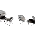 Modern Black Mesh Table And Chair Set With Metal Frame Design For Home