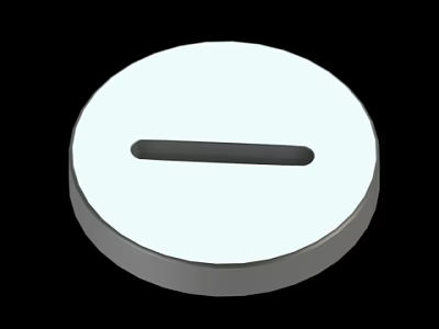 White Circular Object With Central Rectangular Slot Simple Design 3d model