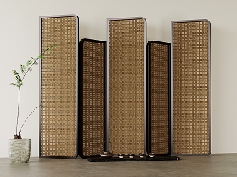 Middle ancient screen partition 3d model