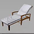 Wooden Frame Lounge Chair With White Cushion And Simple Design