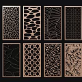 Decorative Room Dividers With Various Intricate Laser Cut Design Patterns 3d model