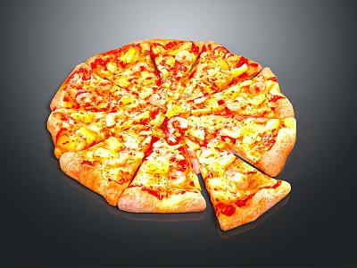 Freshly Baked Italian Style Pizza With Cheesy Toppings And Golden Crust 3d model