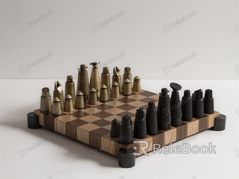 Modern Chess Board Flag Decoration model