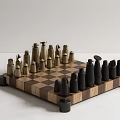 Modern Chess Board Flag Decoration 3d model