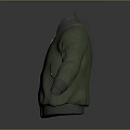 Green Bomber Jacket With Red Lining Zipper Closure And Modern Design 3d model