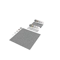 Construction Components With Gray Wall Mosaic Tile Strip And Four Colored Spheres 3d model
