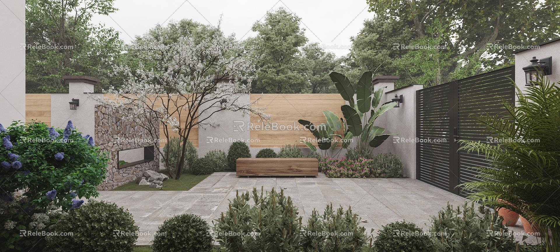 Modern Courtyard Home Garden Courtyard 3d model