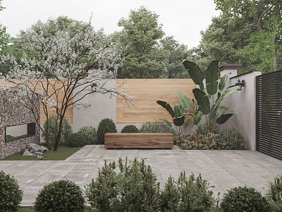 Modern Courtyard Home Garden Courtyard 3d model