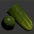 Whole And Sliced Fresh Green Cucumber With Juicy Flesh And Seeds On Dark Background