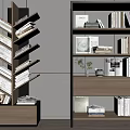 Modern Bookshelves With Spiral And Open Shelf Design Wood Metal Frame Books Decorative Items