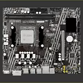 High Performance Electronic Computer Motherboard With CPU Socket Various Ports And Components 3d model