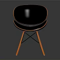 Comfortable Modern Black Leisure Chair With Orange Legs And Sleek Stylish Design