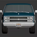 Classic Blue And White Pickup Truck With Retro Design And Chrome Details