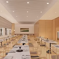 Dining table in staff restaurant 3d model