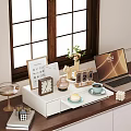 Modern Desktop Decorative Ornament Combination With Photo Frame Clock Deer Figurine Vase And Coffee Cup