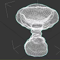 Unique Decorative Ornament With Mushroom Shaped Purple Black Patterned Dome And Twisted Base