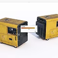Two Yellow Industrial Generators Featuring Black Panels Rolling Wheels and Heavy Duty Build